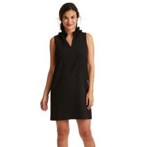 Black Vineyard Vines gathered neck shift dress